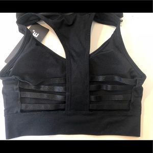 Caged hooded sports bra